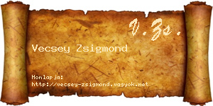 Vecsey Zsigmond névjegykártya