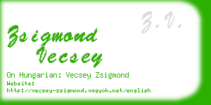 zsigmond vecsey business card